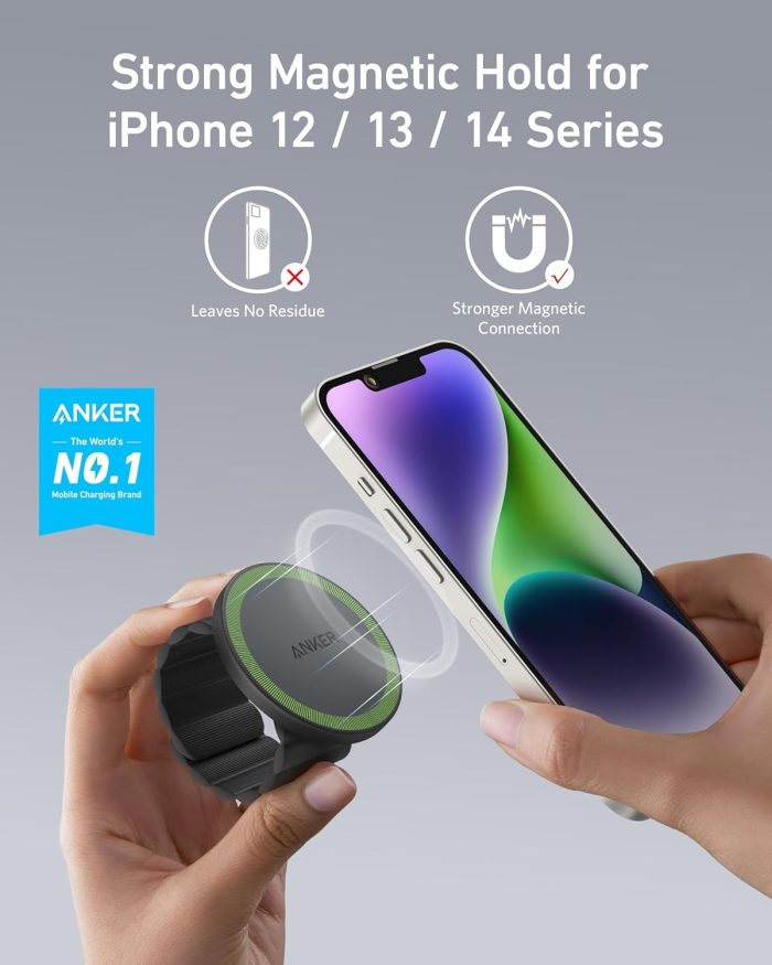 Anker Magnetic Phone Grip (MagGo), odporny na pot, magnetyczny uchwyt do smartfona 620 z elastycznym paskiem, tylko do iPhone