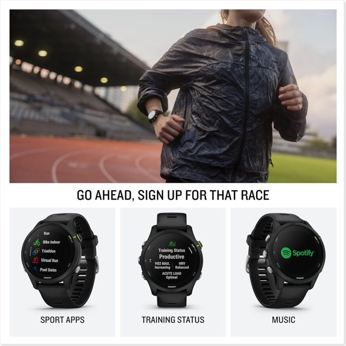 Garmin Forerunner 255 Music Smartwatch GPS do Biegania Czarny