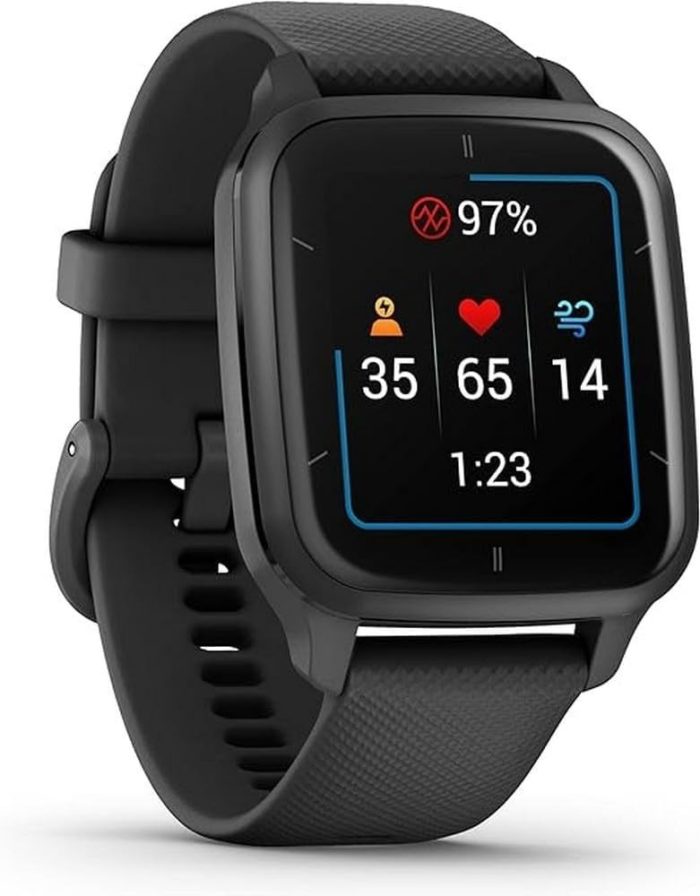 Garmin Kobiety Venu Sq 2 Music 010-02700-10 Smartwatch, Czarny, 1.41”