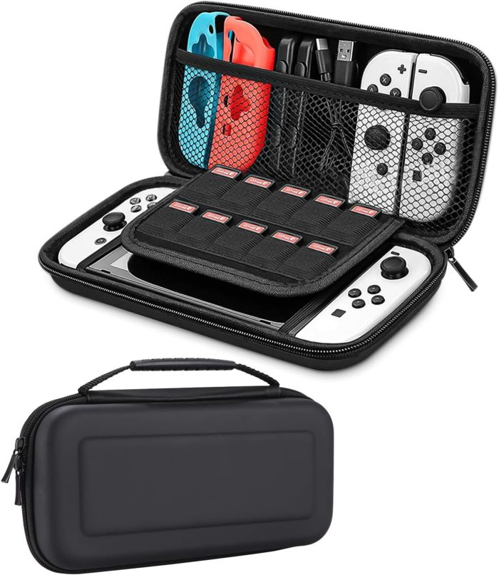 Etui kompatybilne z Nintendo Switch konsolą , Switch OLED, twarde etui na Switch, torba ochronna na konsolę Switch, 10 gier i