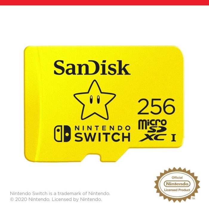 SanDisk 128GB microSDXC card for Nintendo Switch consoles up to 100 MB/s UHS-I Class 10 U3 - Nintendo Licensed Product, Red