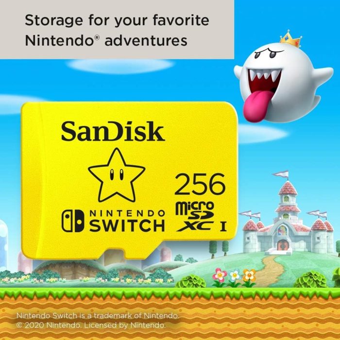 SanDisk 128GB microSDXC card for Nintendo Switch consoles up to 100 MB/s UHS-I Class 10 U3 - Nintendo Licensed Product, Red