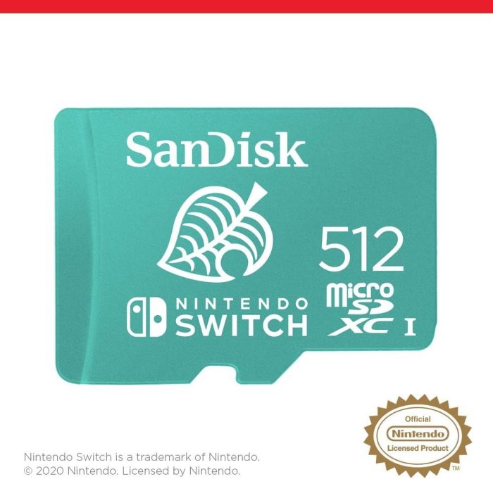 SanDisk 128GB microSDXC card for Nintendo Switch consoles up to 100 MB/s UHS-I Class 10 U3 - Nintendo Licensed Product, Red