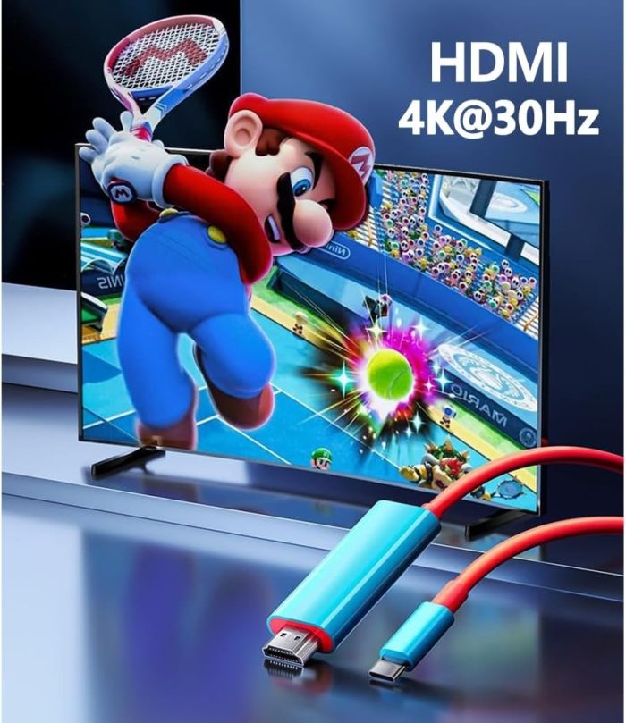 RREAKA Switch Dock dla Nintendo Switch OLED, 2-w-1 Switch TV Adapter z kablem 4K HDMI, Typ C 100W ładowanie, przenośna stacja