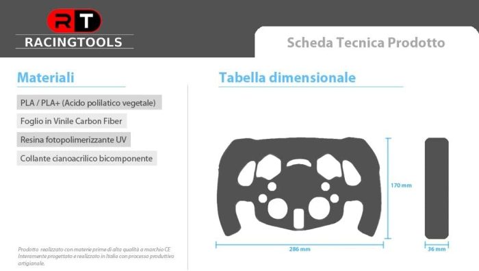 Obręcz kierownicy RacingTools, kompatybilna z Logitech G29/G923 - Model: FORMULA