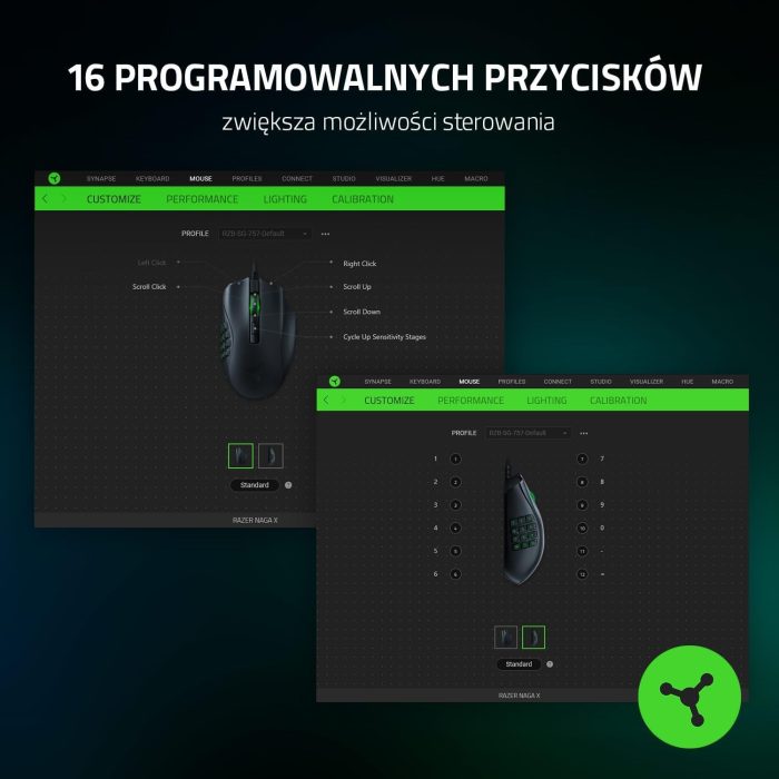 Razer Naga Trinity - przewodowa mysz do gier MOBA/MMO (3 wymienne płytki boczne, czujnik optyczny 5G 16 000 DPI, do 19