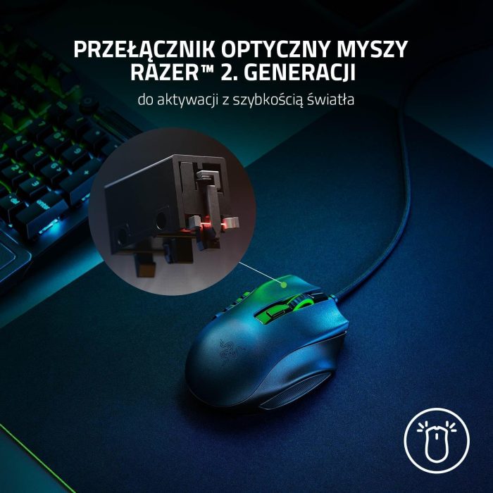 Razer Naga Trinity - przewodowa mysz do gier MOBA/MMO (3 wymienne płytki boczne, czujnik optyczny 5G 16 000 DPI, do 19