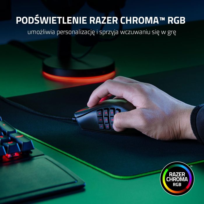 Razer Naga Trinity - przewodowa mysz do gier MOBA/MMO (3 wymienne płytki boczne, czujnik optyczny 5G 16 000 DPI, do 19