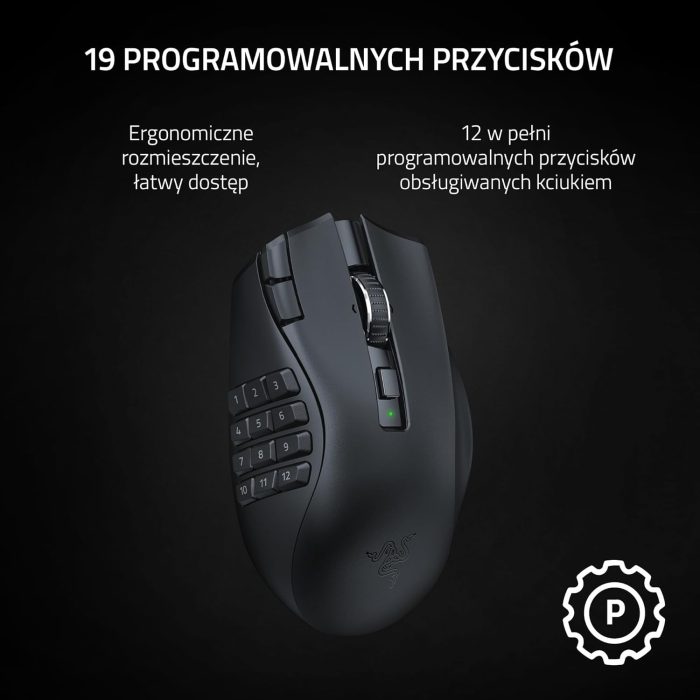 Razer Naga Trinity - przewodowa mysz do gier MOBA/MMO (3 wymienne płytki boczne, czujnik optyczny 5G 16 000 DPI, do 19