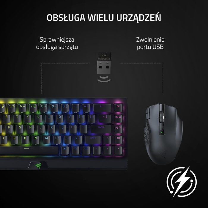 Razer Naga Trinity - przewodowa mysz do gier MOBA/MMO (3 wymienne płytki boczne, czujnik optyczny 5G 16 000 DPI, do 19