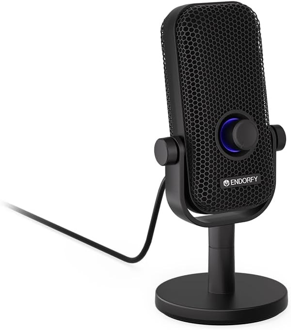 ENDORFY Solum Voice S, mikrofon do streamowania, czatowania i nagrywania podcastów, podświetlenie RGB, wyjście słuchawkowe,