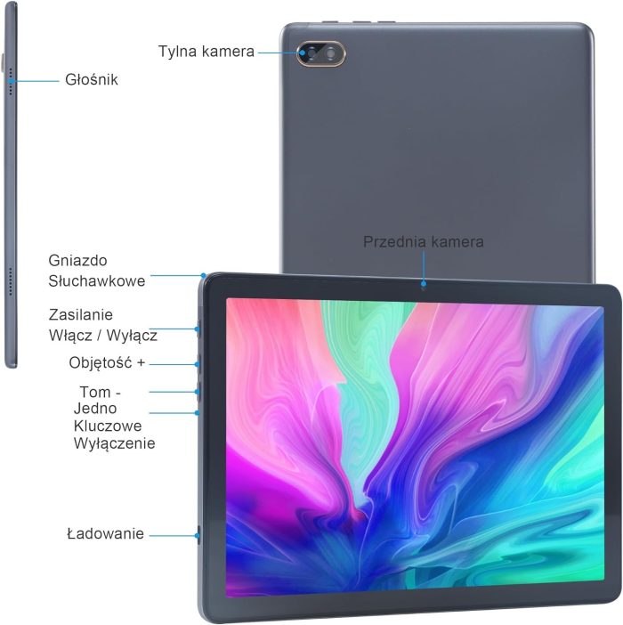 Veidoo 10,1-Calowy Tablet Z Androidem 13, 12GB (6+6 Rozszerzeń) Ram 128 GB Rom / 512 GB Rozszerzalny Tablet PC, Wifi 6, Bt 5.0,