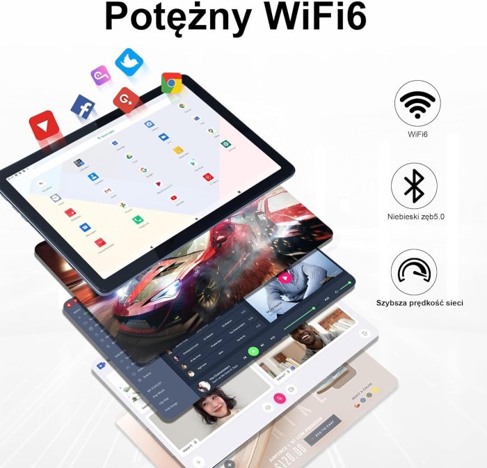 Veidoo 10,1-Calowy Tablet Z Androidem 13, 12GB (6+6 Rozszerzeń) Ram 128 GB Rom / 512 GB Rozszerzalny Tablet PC, Wifi 6, Bt 5.0,