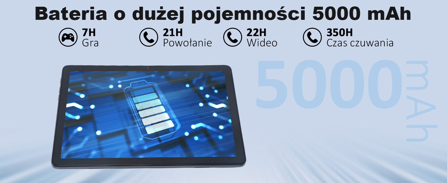 Najwyższa wydajność Na naszym tablecie fabrycznie zainstalowano system operacyjny Android 13