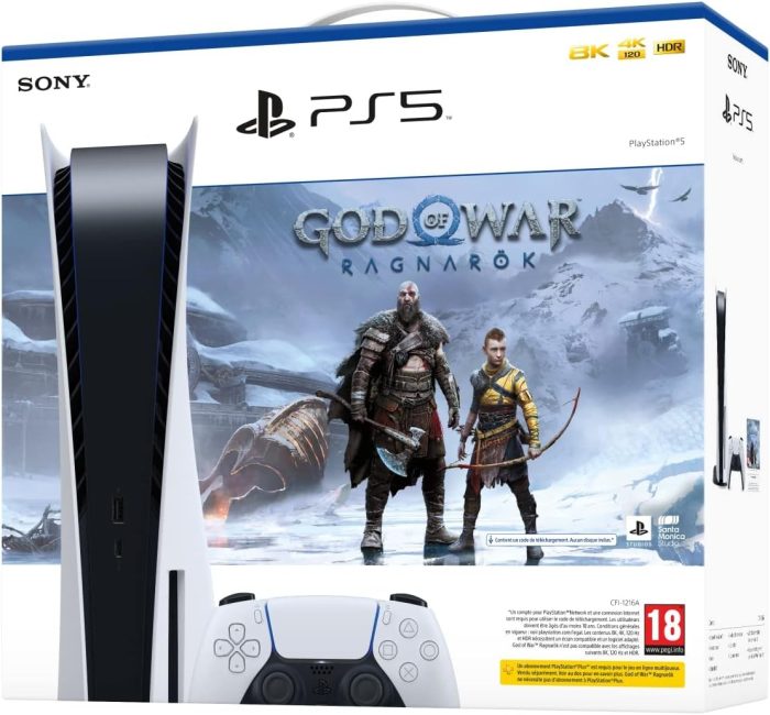 Console Sony PlayStation 5 Édition Standard Blanche God of War Ragnarok