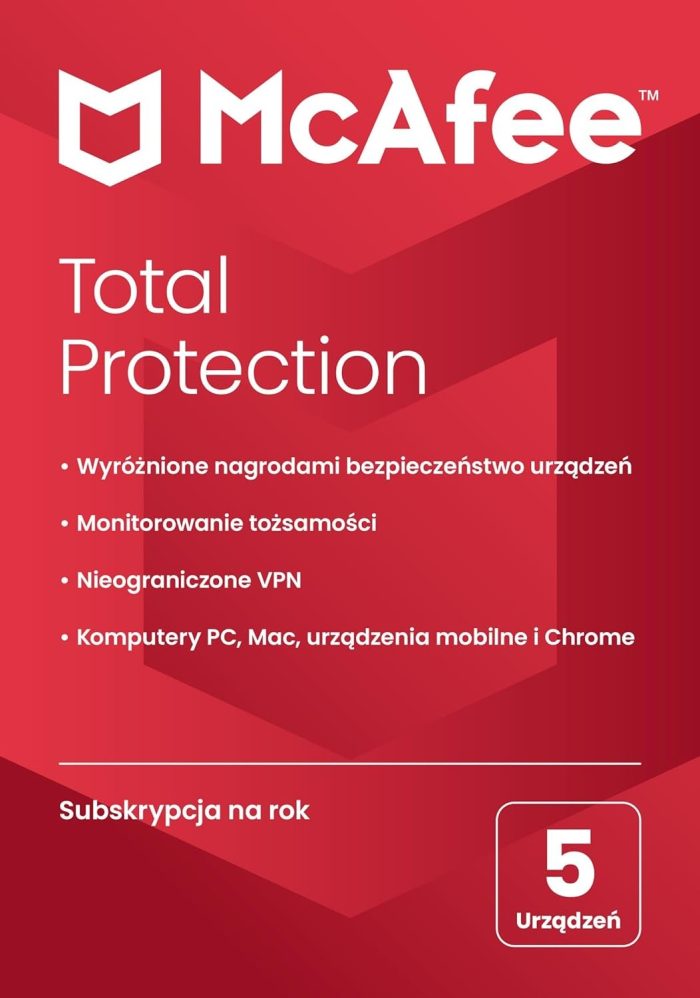 McAfee Total Protection 2024 | 10 urządzeń | Oprogramowanie antywirusowe zapewniające bezpieczeństwo w sieci | Roczna