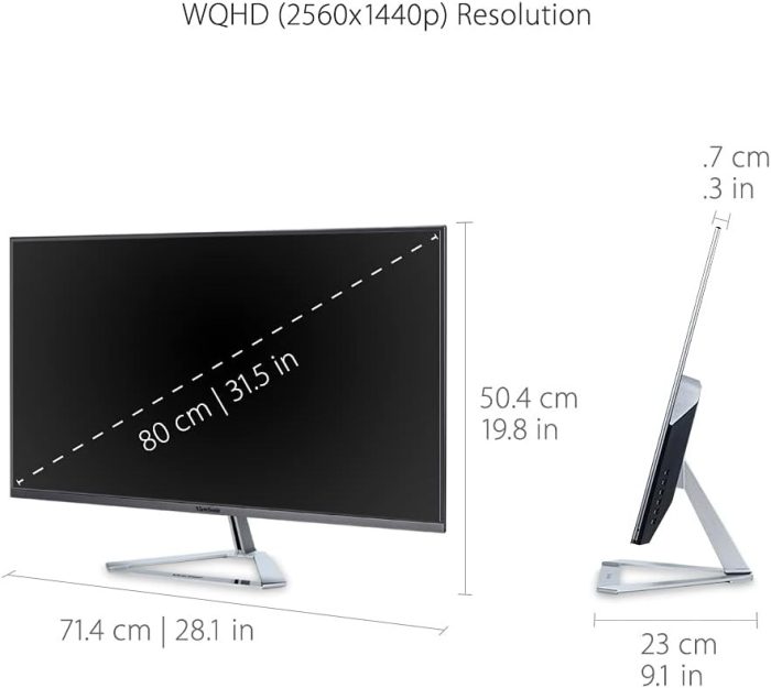 Viewsonic VX2776-SMH monitor biurowy o przekątnej 68,6 cm (27 cali) (Full-HD, panel IPS, HDMI, Eye-Care, tryb ekologiczny,