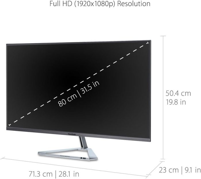 Viewsonic VX2776-SMH monitor biurowy o przekątnej 68,6 cm (27 cali) (Full-HD, panel IPS, HDMI, Eye-Care, tryb ekologiczny,