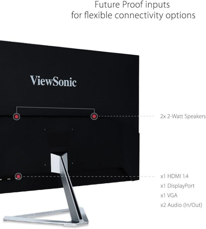 Viewsonic VX2776-SMH monitor biurowy o przekątnej 68,6 cm (27 cali) (Full-HD, panel IPS, HDMI, Eye-Care, tryb ekologiczny,