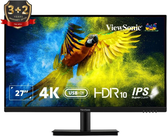 Viewsonic VX2776-SMH monitor biurowy o przekątnej 68,6 cm (27 cali) (Full-HD, panel IPS, HDMI, Eye-Care, tryb ekologiczny,