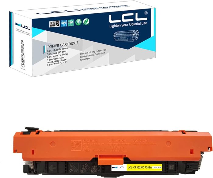 LCL regenerowany wkład z tonerem 508X 508A CF362A CF362X 9500 stron (1 żółty) zamiennik do HP LaserJet M552dn M553dn M553n M553x