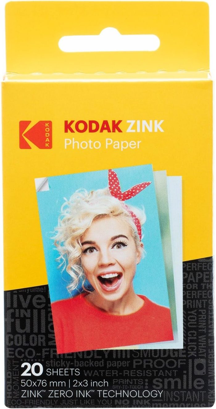 KODAK Step natychmiastowa drukarka zdjęć z Bluetooth/ NFC, aplikacją KODAK dla systemów iOS i Android (czarna) 5 x 7,5 cm ZINK