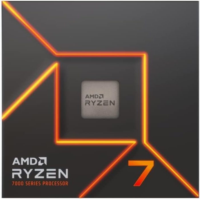 Amd Ryzen 7 7600 Procesor, Czarny/Pomarańczowy, 6 rdzeni