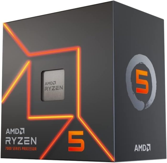 Amd Ryzen 7 7600 Procesor, Czarny/Pomarańczowy, 6 rdzeni