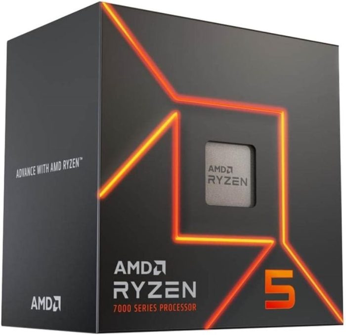 Amd Ryzen 7 7600 Procesor, Czarny/Pomarańczowy, 6 rdzeni