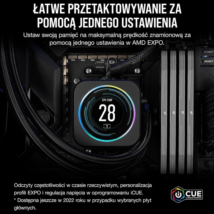 CORSAIR VENGEANCE DDR5 RAM 64 GB (2 x 32 GB) 6000 MHz CL30 AMD EXPO iCUE kompatybilna pamięć komputerowa, szara