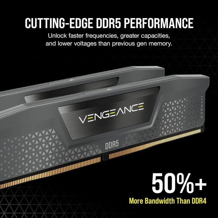 CORSAIR VENGEANCE DDR5 RAM 64 GB (2 x 32 GB) 6000 MHz CL30 AMD EXPO iCUE kompatybilna pamięć komputerowa, szara