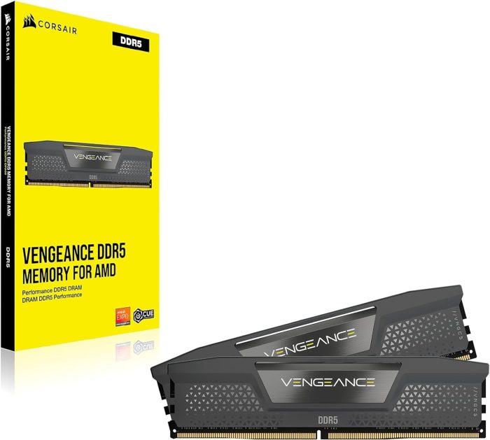 CORSAIR VENGEANCE DDR5 RAM 64 GB (2 x 32 GB) 6000 MHz CL30 AMD EXPO iCUE kompatybilna pamięć komputerowa, szara