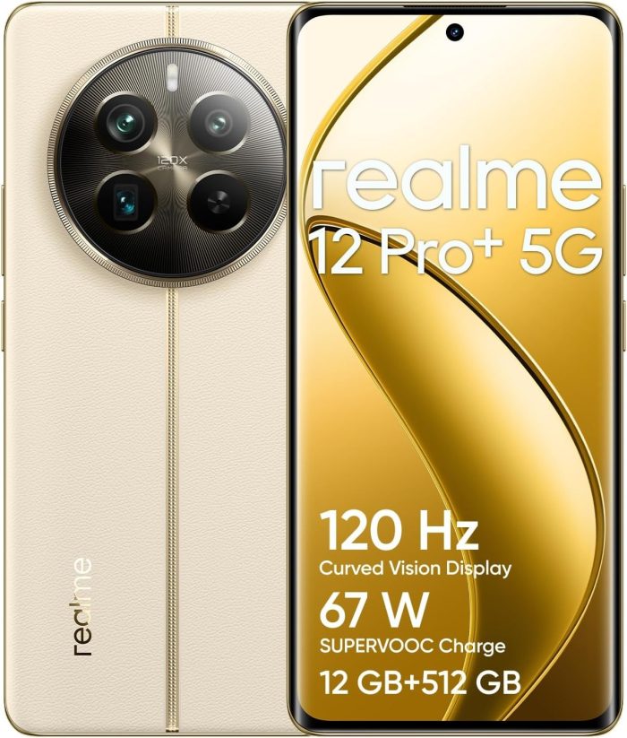 realme 12 Pro + 5G, smartfon, 12 + 512 GB, aparat Sony IMX890 OIS, zoom optyczny 3X, Snapdragon 7s Gen 2 5G, zakrzywiony