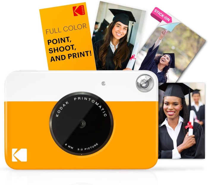 KODAK Printomatic kamera natychmiastowa - odbitki w pełnym kolorze 2x3 (szary) od razu wydrukują wspomnienia.