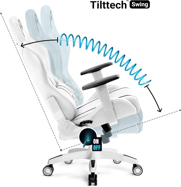 Diablo X-One 2.0 Fotel Gamingowy Krzesło Biurowe Dla Gracza Obrotowy Regulowane Podłokietniki Ekoskóra Ergonomiczny Design