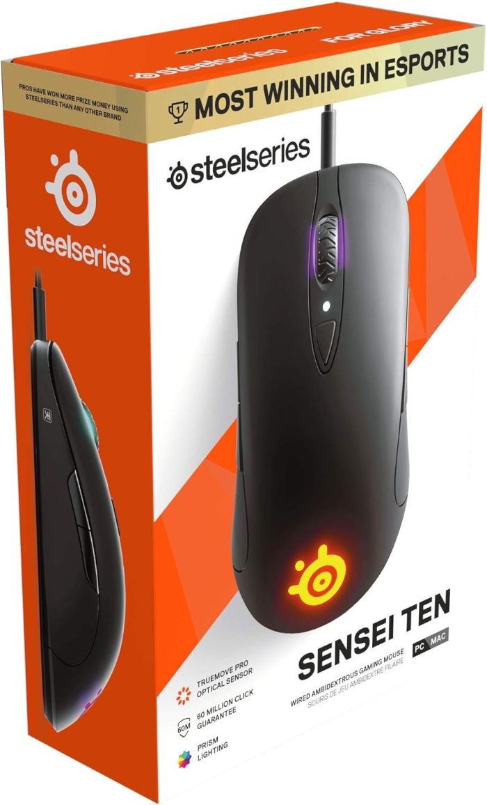 SteelSeries Rival 3 Wireless Mysz do gier - Ponad 400 godzin żywotności baterii - Technologia Dual Wireless 2.4 GHz i Bluetooth