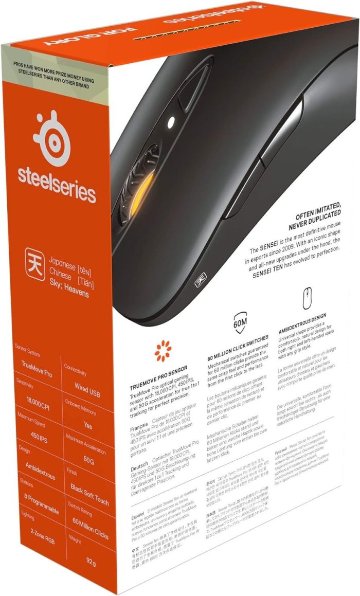 SteelSeries Rival 3 Wireless Mysz do gier - Ponad 400 godzin żywotności baterii - Technologia Dual Wireless 2.4 GHz i Bluetooth