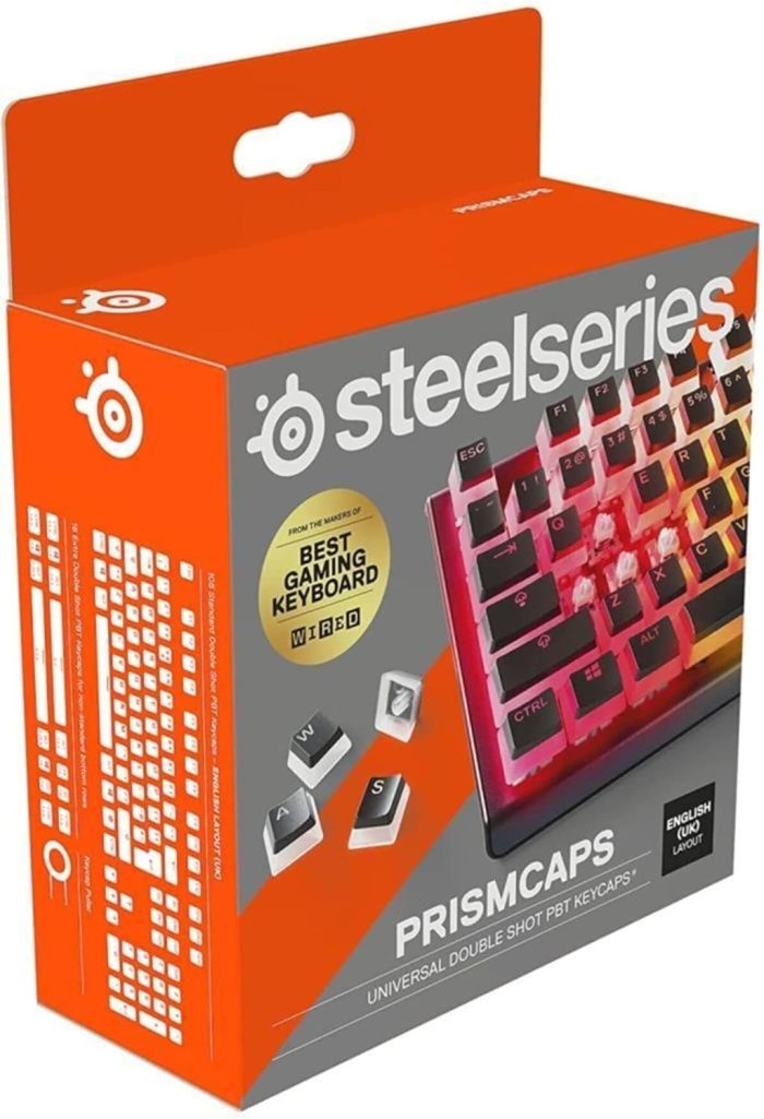 SteelSeries PrismCaps – Nakładki na klawisze Double Shot PBT – Wytrzymałe termoplastyczne nakładki PBT – Kompatybilne z