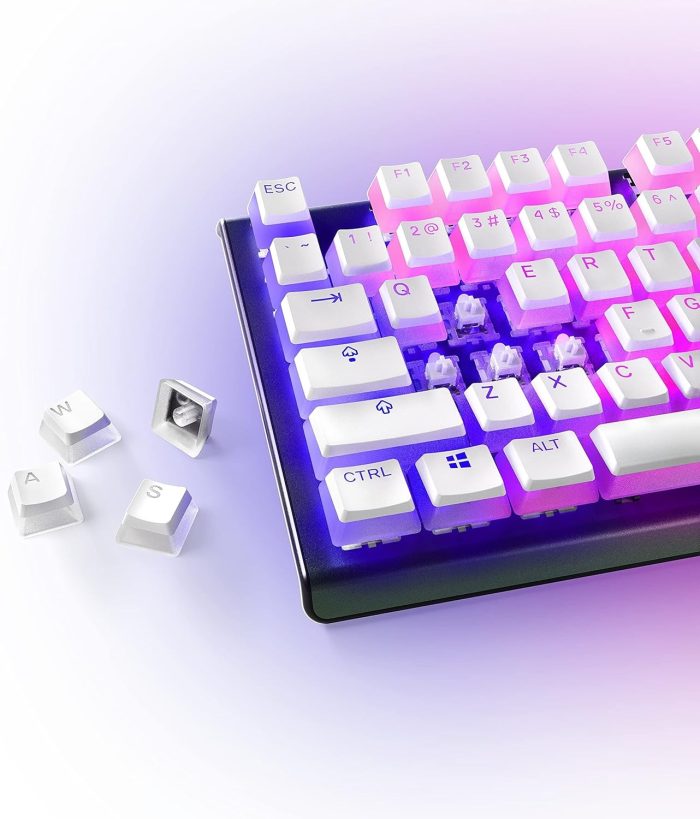 SteelSeries PrismCaps – Nakładki na klawisze Double Shot PBT – Wytrzymałe termoplastyczne nakładki PBT – Kompatybilne z