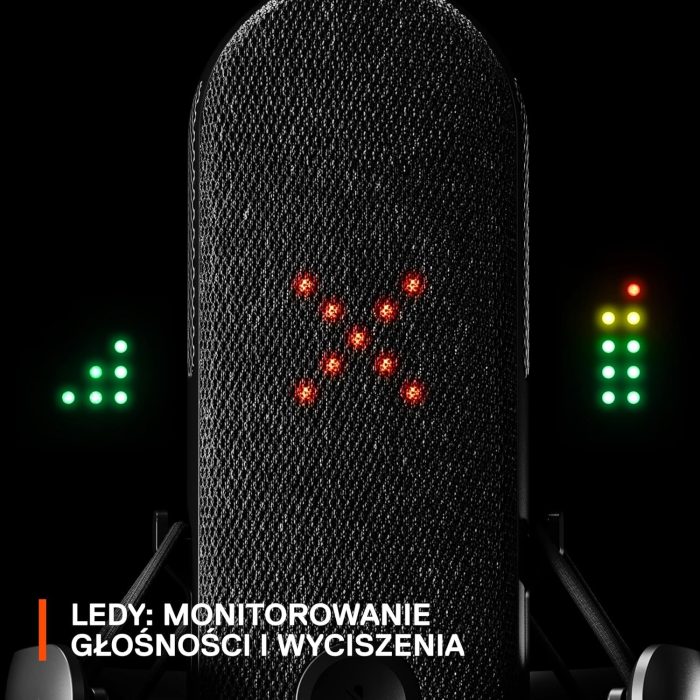 SteelSeries Alias Mikrofon USB do komputera PC — 3 razy większa kapsuła do gier, streamingu i podcastów — Redukcja szumów SI —