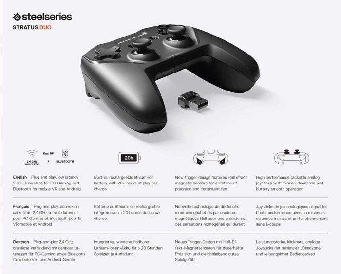 SteelSeries Kontroler Nimbus+ - Sprawniejsze działanie na wszystkich urządzeniach Apple