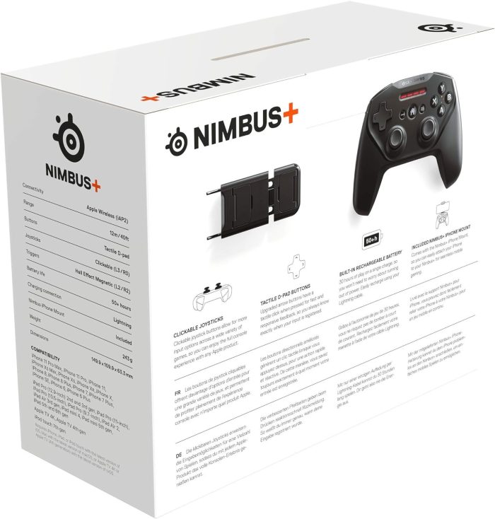 SteelSeries Kontroler Nimbus+ - Sprawniejsze działanie na wszystkich urządzeniach Apple